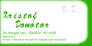 kristof domotor business card